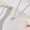 1Pc Brass Chain & 304 Stainless Steel Letter Pendant Necklaces NJEW-LP0001-35P-P-3