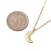 Moon Alloy with Brass Pendant Necklaces NJEW-JN04906-3