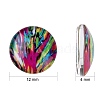 Mosaic Printed Glass Half Round/Dome Cabochons X-GGLA-N004-12mm-G-3