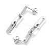 Tarnish Resistant 304 Stainless Steel Oval Dangle Stud Earrings for Women EJEW-C096-15P-2