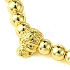 Adjustable Skull & Round Brass Braided Bead Bracelets for Women Men BJEW-JB10822-3