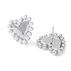 Heart Rack Plating Brass Stud Earrings for Women EJEW-K245-13P-2