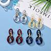 Imitation Gemstone Style Acrylic Dangle Stud Earrings EJEW-JE04346-3