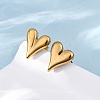 Ion Plating(IP) 304 Stainless Steel Heart Stud Earrings for Women EJEW-F300-09G-2