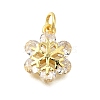 Rack Plating Brass Micro Pave Cubic Zirconia Pendants KK-I716-02G-1