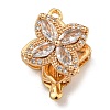 Brass Micro Pave Clear Cubic Zirconia Box Clasps KK-U037-31G-01-1