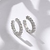 Brass Micro Pave Clear Cubic Zirconia Cuff Earrings X-EJEW-I249-14P-5