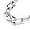 Tarnish Resistant 304 Stainless Steel Paperclip Chain Bracelets BJEW-F412-02P-2