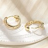 Brass Clear Cubic Zirconia Hoop Earrings EJEW-Q014-28G-3