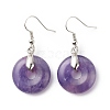 Natural Amethyst Donut Dangle Earrings EJEW-G300-01P-03-2