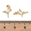 Brass Micro Pave Clear Cubic Zirconia Charms CU-CBAF0F8-16F-G-3