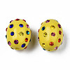 Polymer Clay Rhinestone Beads RB-T017-32I-2