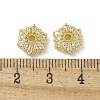 Brass Clear Cubic Zirconia Bead Caps KK-A236-15A-G-2