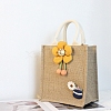 Jute Tote Bags Soft Cotton Handles Laminated Interior ABAG-F003-03-1