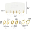 3Pairs 3 Style Clear Cubic Zirconia Heart & Rectangle & Ring Hoop Earrings EJEW-YW0001-05-4