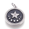 Brass Enamel Pentacle Pendants KK-O113-05C-P-1
