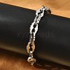 304 Stainless Steel Oval Link Chains Bracelets for Men & Women BJEW-D042-39P-1