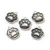 Natural Black Lip Shell Paw print Charms BSHE-Z003-10B-P-2