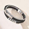 Microfiber Leather Cord Multi-strand Bracelets BJEW-C153-01F-3