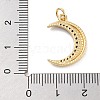 Moon Theme Rack Plating Brass Micro Pave Cubic Zirconia Pendants KK-Z071-52G-07-3