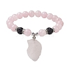 Natural Gemstone Beaded Stretch Bracelets BJEW-JB10070-2