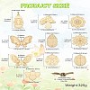 60Pcs 10 Style Spring theme Butterfly/Ladybird/Flower Unfinished Wood Pieces DIY-CJC0012-01-8