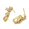 Brass Stud Earrings EJEW-R162-15A-G-2