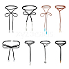 8Pcs 8 Style Faux Suede & Nylon Cord Lariat Necklaces Set NJEW-FI0001-32-1