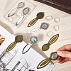 8Pcs 8 Styles Tibetan Style Bookmark Cabochon Settings TIBE-SC0002-24-3