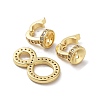 Rack Plating Brass Micro Pave Cubic Zirconia Fold Over Clasps ZIRC-P117-02C-G-2