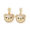 Brass Micro Pave Cubic Zirconia Pendants ZIRC-F136-01-3