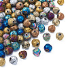 100Pcs 10 Colors Electroplated Natural Lava Rock Beads Strands G-PJ0001-03C-3