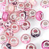 30Pcs Printed Transparent Resin European Beads RESI-TADJ0001-03C-2