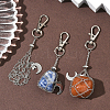 6Pcs 3 Styles Moon Alloy Swivel Lobster Claw Clasps & Brass Cable Chains AJEW-SC0003-98P-5