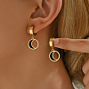 Elegant Stainless Steel Moon Hoop Earrings XZ5381-1-1