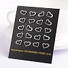 Tarnish Resistant Heart 304 Stainless Steel Ear Studs EJEW-F0075-051P-2