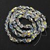 Transparent Electroplate Glass Beads Strands GLAA-G116-03A-AB02-2