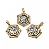 Rack Plating Eco-Friendly Brass Micro Pave Cubic Zirconia Pendants KK-K165-29-1