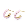 Enamel C-shape Stud Earrings EJEW-N052-05B-1