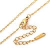 201 Stainless Steel Micro Pave Cubic Zirconia Pendants Necklace for Women NJEW-B110-01G-02-3