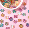 100Pcs Baking Paint and Golden Metal Enlaced Glass Beads DGLA-SC0001-06-7