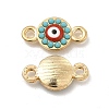 Alloy Connector Charms with Enamel and Synthetic Turquoise FIND-H039-29G-1