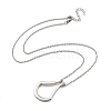 Alloy Teardrop Pendant Necklaces for Women NJEW-G132-01P-2