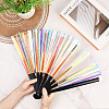 1Pc Bamboo with Oxford Fabric Glitter Powder Folding Fans AJEW-SP0003-77E-4