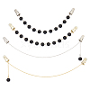 4Pcs Round Glass Pearl & Alloy Cardigan Clips HJEW-GA00087-1