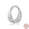 Anti-Tarnish Rhodium Plated 925 Sterling Silver Triple Rings Hoop Earrings for Women IG8200-2-1