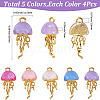 20Pcs 5 Colors Alloy Resin Pendants FIND-BM0001-61G-2