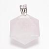 Natural Rose Quartz Gemstone Pendants G-E338-09H-2