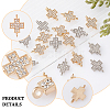 CHGCRAFT 48Pcs 2 Colors Alloy Crystal Rhinestone Connector Charms FIND-CA0005-43-5