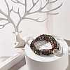 Natural Indian Agate Round Beads 2 Raw Wrap Bracelet BJEW-JB07169-04-2
